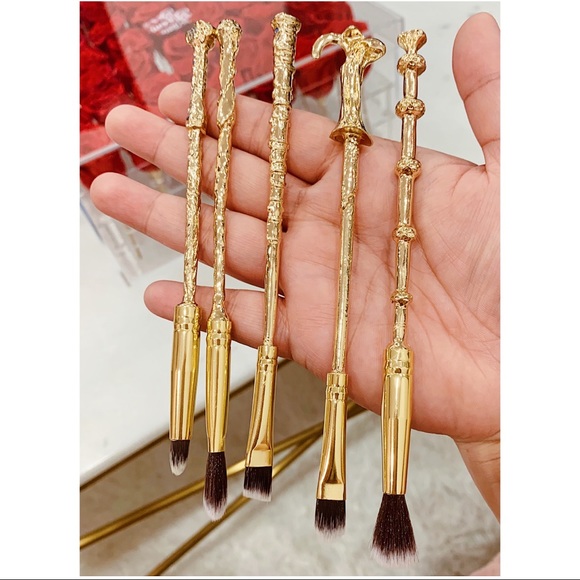 HARRY POTTER INSPIRED 5PC GOLD BRUSHES - BRAND NEW - Picture 2 of 2
